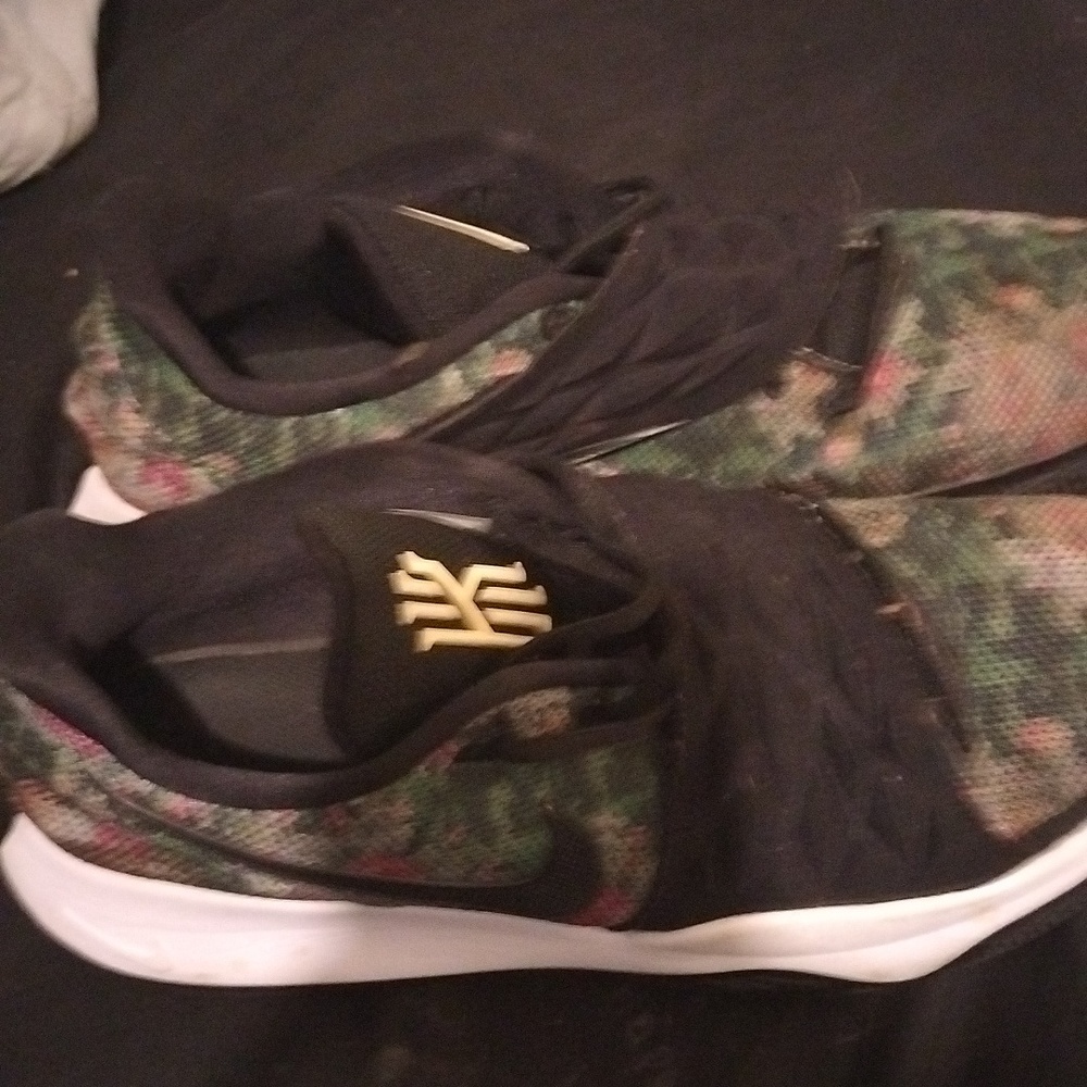 Kyrie Irving shoes. Floral design and black